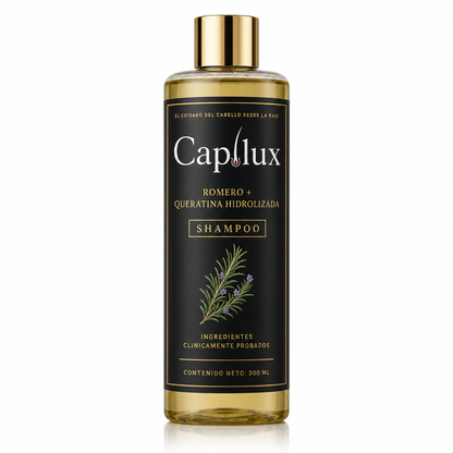 Botella Capilux Shampoo Romero + Queratina Hidrolizada 500 ml