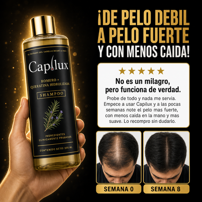 De pelo débil a pelo fuerte y con menos caída - semana 0 vs semana 8