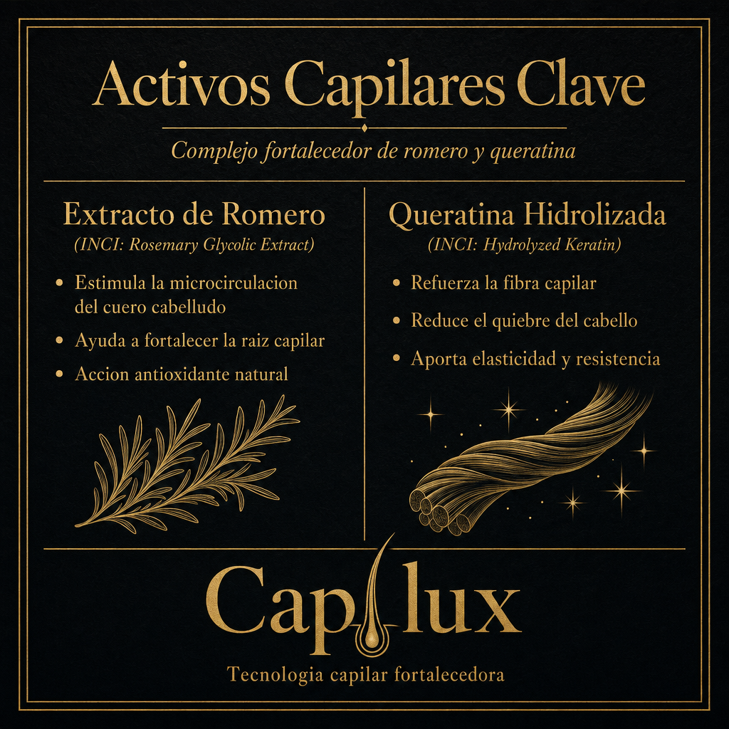 Activos capilares clave: extracto de romero y queratina hidrolizada