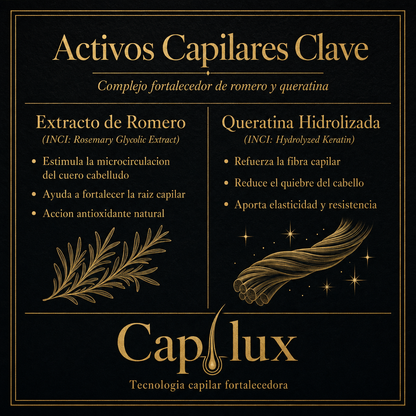 Activos capilares clave: extracto de romero y queratina hidrolizada