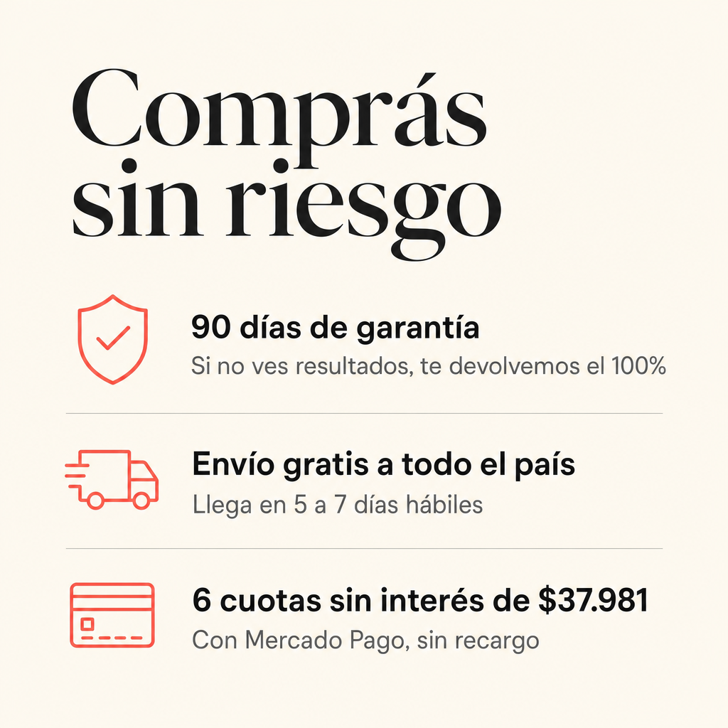 Garantia de 90 dias, envio gratis y 6 cuotas sin interes