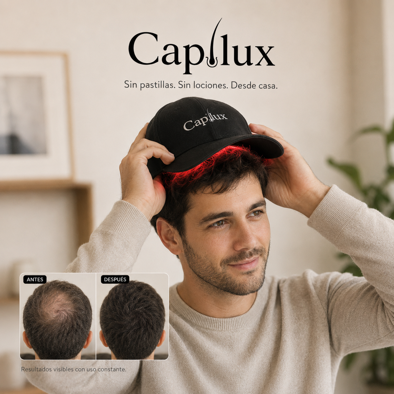 Gorra Capilux para crecimiento capilar con luz roja terapéutica — vista principal